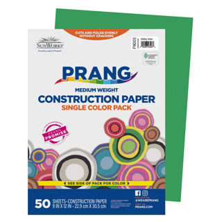 Prang Construction Paper, 9" x 12", Green, 50 Sheets