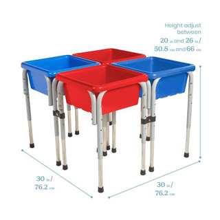 4-Station Square Sand and Water Table with Lids