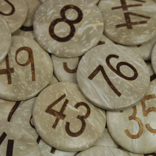 Coconut Numbers, Large, 0-100, 100 Pieces