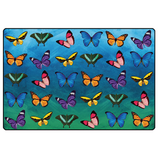 Beautiful Butterfly Seating Rug, 6' x 9', Rectangle