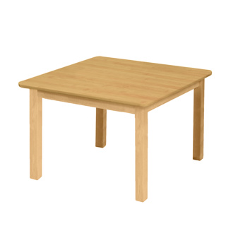 Premium Solid Wood Table, 24" x 24", Square, Maple, 18" High