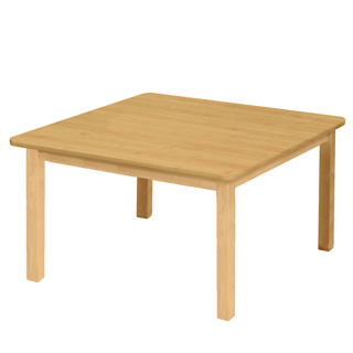 Premium Solid Wood Table, 30" x 30", Square, Maple, 18" High