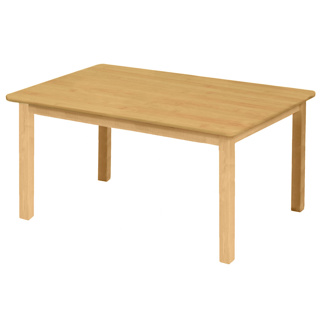 Premium Solid Wood Table, 24" x 36", Rectangle, Maple, 20" High