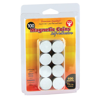 Self-Adhesive Magnetic Coins, 100 Pieces