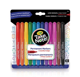 *Take Note Permanent Markers, Fine Point, Set of 12