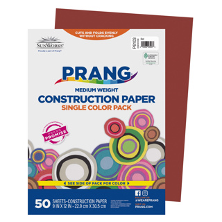 Prang Construction Paper, 9" x 12", Red, 50 Sheets