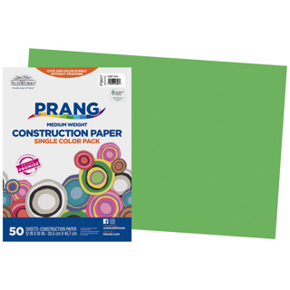 SunWorks Construction Paper, 12" x 18", Bright Green, 50 Sheets