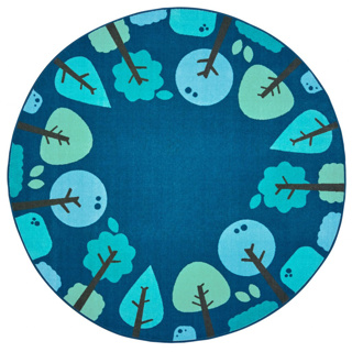 Tranquil Trees, 6', Round, Blue