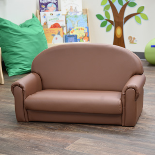 As We Grow Upholstered Couch, Infant-Preschool, Walnut