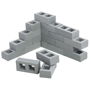 Foam Jumbo Cinder Building Blocks, 20 Pieces