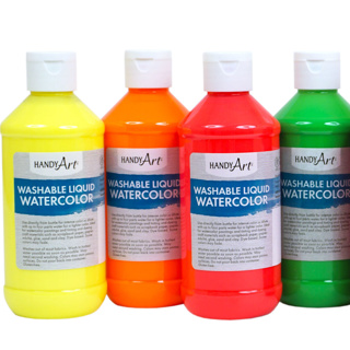 Washable Liquid Watercolours, 237 ml, Fluorescent, Set of 8