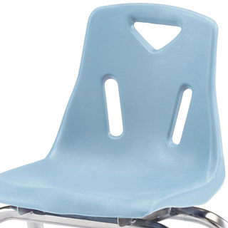 Berries Stacking Chair, Chrome Legs, 14" Seat Height, Coastal Blue
