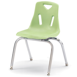 Berries Stacking Chair, Chrome Legs, 16" Seat Height, Key Lime