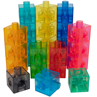 Transparent Linking Cubes, 100 Pieces