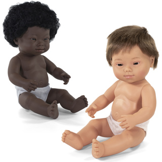 Down Syndrome Baby Dolls, 15", Set of 2