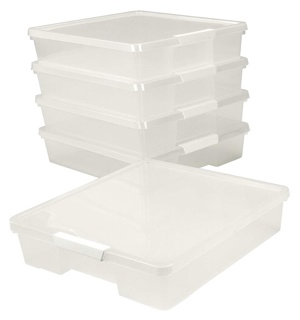 Student Project Box, Clear, 12" x 12", Set of 5