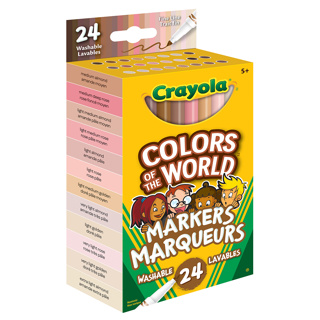 Crayola Colours of the World Fine Line Washable Markers, Set of 24
