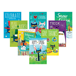 Pete the Cat Holiday and Seasonal Poster Set, 8 Pieces
