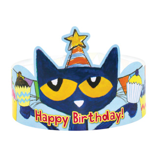 Pete the Cat Happy Birthday Crowns, 30 Pieces