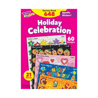Holiday Celebration Sparkle Stickers, 648 Pieces