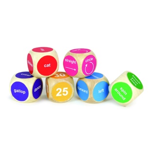 Movement Wooden Dice, Set of 6