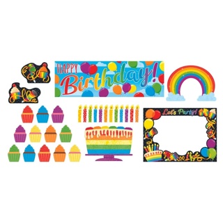 Rainbow Birthday Wipe-Off Learning Set, 30 Pieces