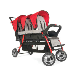 Gaggle Compass Trio Stroller, 3 Passenger, Red