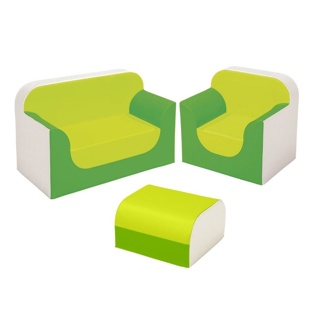 Preschool Soft Furniture Set, Green/Ivory