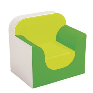 Preschool Soft Armchair, 10", Ivory/Green