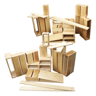 Premium Hardwood Hollow Blocks, 40 Pieces