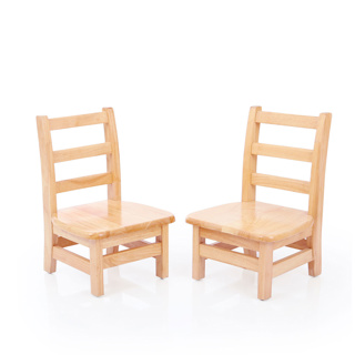 Ladderback Chairs, 8" Seat Height, Set of 2