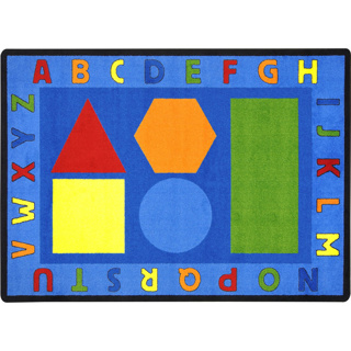 Alphabet Shapes Rug, 5'4" x 7'8", Rectangle, Primary