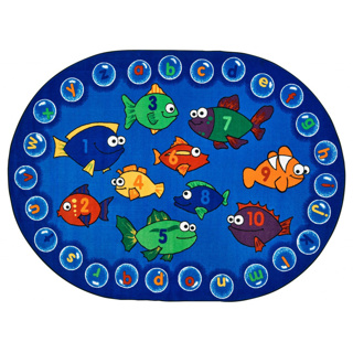 Fishing For Literacy Rug, 6' x 9', Oval