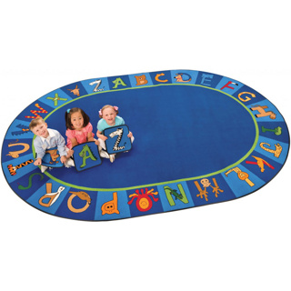 A to Z Animals Rug, 6'9" x 9'5", Oval, Primary