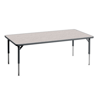 Aktivity Adjustable Table, 30" x 72", Rectangle, Grey with Grey, 17"-25" High