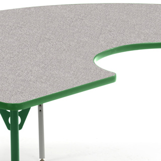 Aktivity Adjustable Table, 36" x 60", Kidney, Grey with Green, 17"-25" High