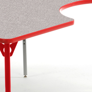 Aktivity Adjustable Table, 36" x 60", Kidney, Grey with Red, 17"-25" High