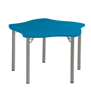 *Collaborative Learning Table, 48", Wave, Blueberry with Grey, 30" High