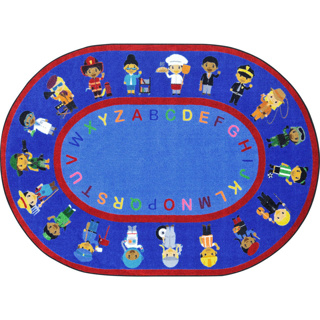 We Work Together Rug, 5'4" x 7'8", Oval, Primary