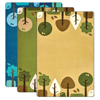 KIDSoft Tranquil Trees Rug, 6' x 9', Rectangle, Blue