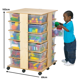 Mobile 24 Cubbie Tower with Clear Tubs