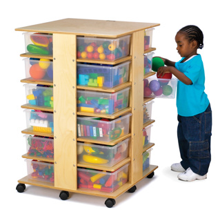 Mobile 24 Cubbie Tower with Clear Tubs