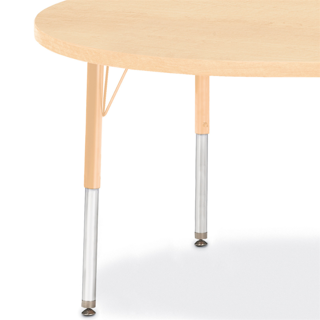 Berries Adjustable Table, 48", Round, Maple with Maple, 15"-24" High