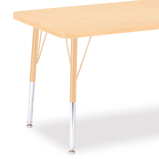 Berries Adjustable Table, 24" x 48", Rectangle, Maple with Maple, 15"-24" High
