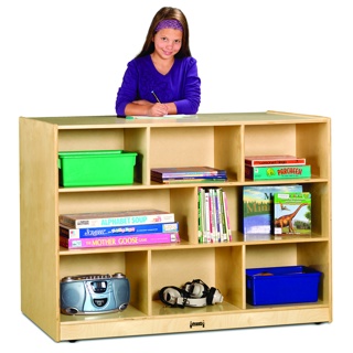 16-Compartment Mobile double-sided Island, 35-1/2" Tall