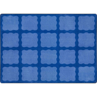 Simply Squares Rug, 5'4" x 7'8", Rectangle, Blue
