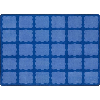 Simply Squares Rug, 7'8" x 10'9", Rectangle, Blue