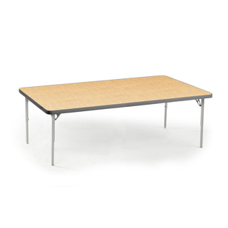 Aktivity Adjustable Table, 30" x 60", Rectangle, Maple with Grey, 17"-25" High