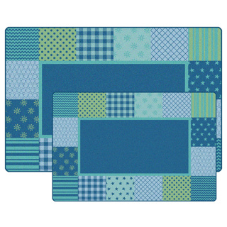 KIDSoft Pattern Blocks Carpet, 8' x 12', Rectangle, Blue