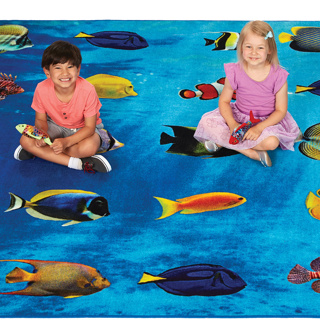 Friendly Fish Seating Rug, 8' x 12', Rectangle